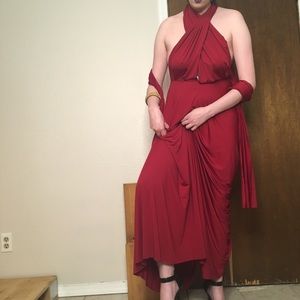 Red multi-wear wrap dress
